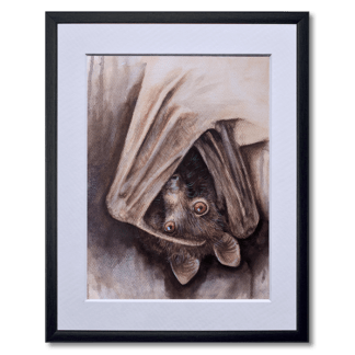 watercolour painting of flying fox