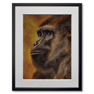 acrylic painting of mountain gorilla