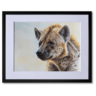 watercolour painting of spotted hyena