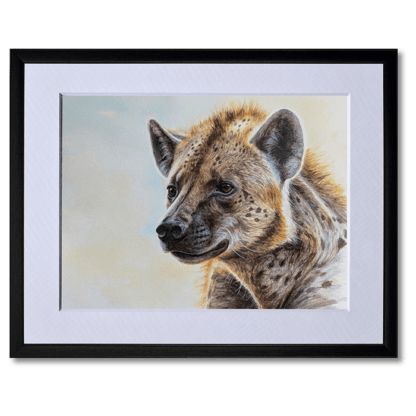 watercolour painting of spotted hyena