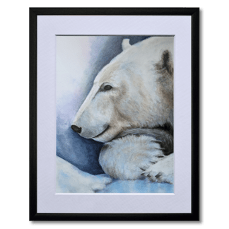 watercolour painting of polar bear
