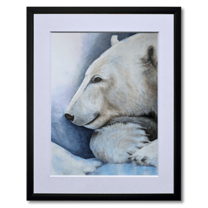 watercolour painting of polar bear