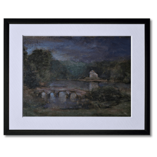 acrylic painting of stourhead estate in england