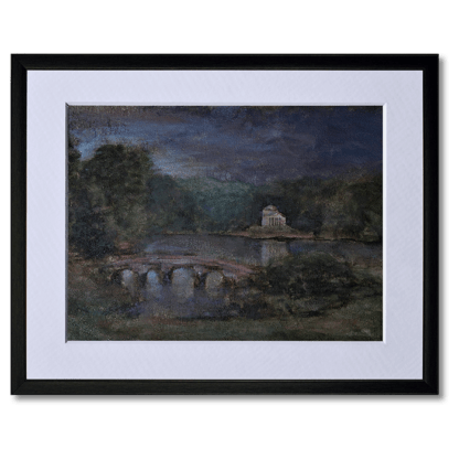 acrylic painting of stourhead estate in england