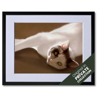 digital painting of domestic shorthair cat